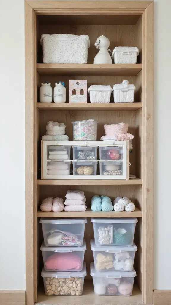 21 Baby Room Design Hacks for Small Spaces - 13. Use Clear Containers for Easy Visibility