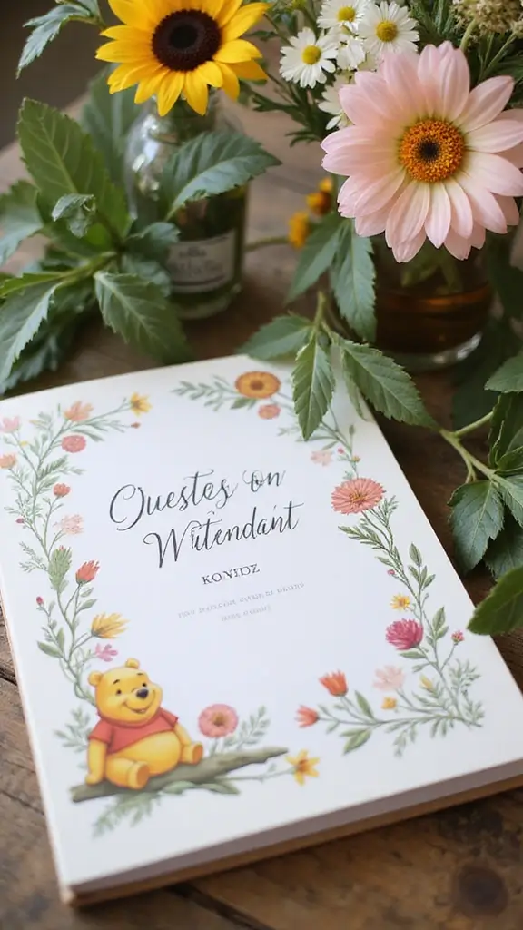 26 Winnie the Pooh Baby Shower DIY Decoration Ideas - 14. Nature Scrapbook Guest Book