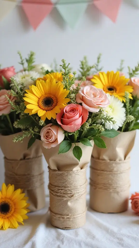 26 Winnie the Pooh Baby Shower DIY Decoration Ideas - 15. DIY Flower Bouquets