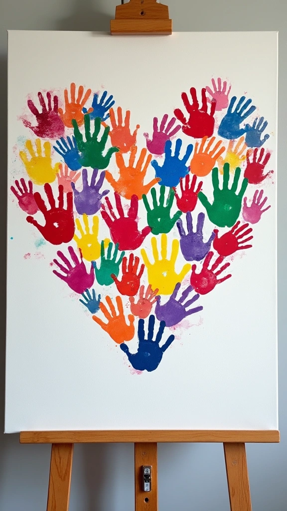 19 Heartfelt Homemade Mother's Day Gifts that Will Make Her Cry Happy Tears! - 8. Family Handprint Canvas