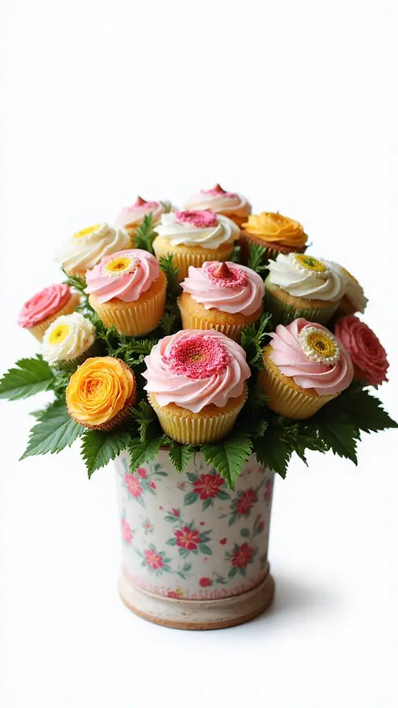21 Parenting-Favorite Cupcake Designs to Announce Your Baby’s Gender - 10. Cupcake Bouquet
