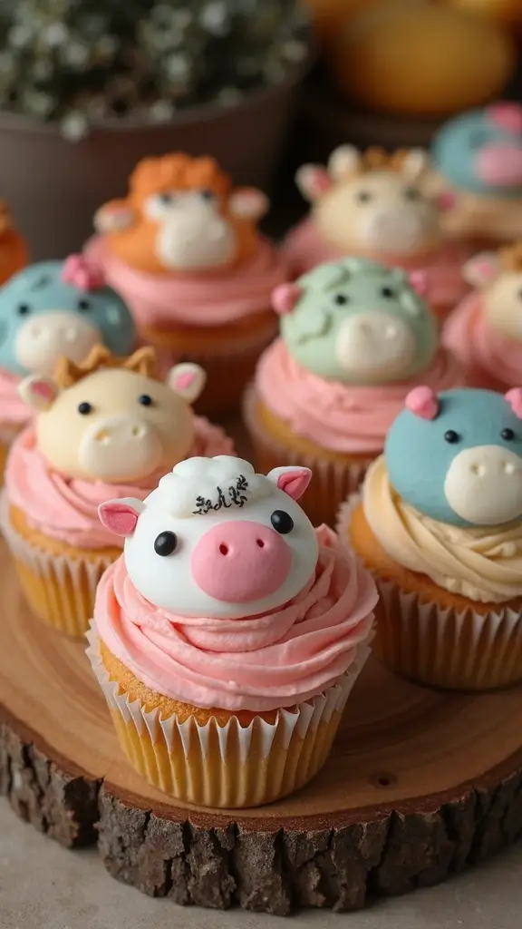 21 Parenting-Favorite Cupcake Designs to Announce Your Baby’s Gender - 14. Farm Animal Cupcakes