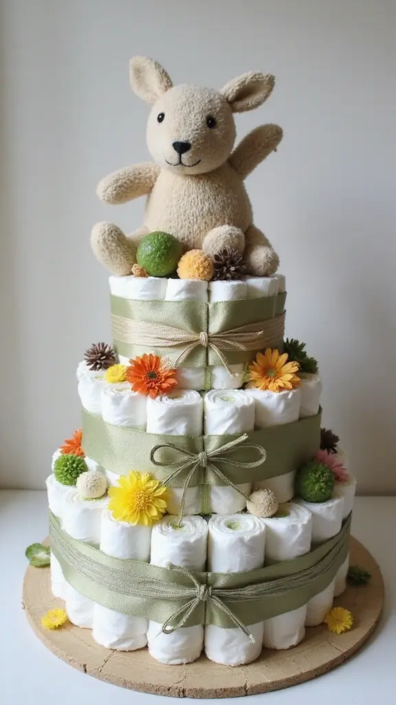 21 Unique Diaper Cake Ideas That Will Melt Any Mom’s Heart - 19. Eco-Friendly Dreams
