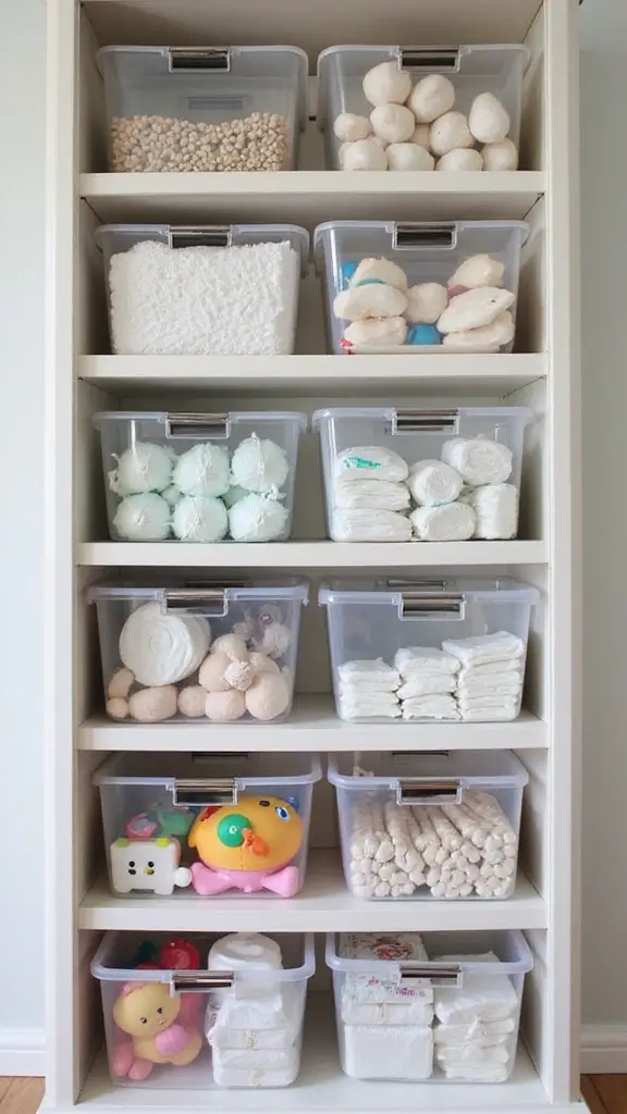 23 Baby Room Organization Tips That'll Make You Say 'Why Didn't I Think of That?!' - 1. Use Clear Storage Bins for Easy Visibility