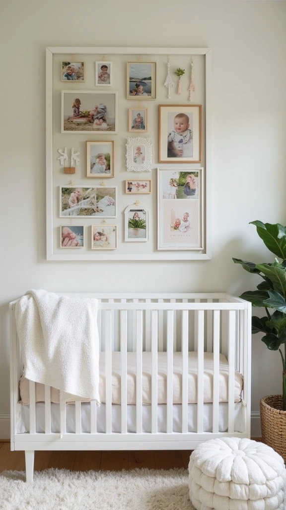23 Baby Room Organization Tips That'll Make You Say 'Why Didn't I Think of That?!' - 12. Create a Memory Wall with Frames