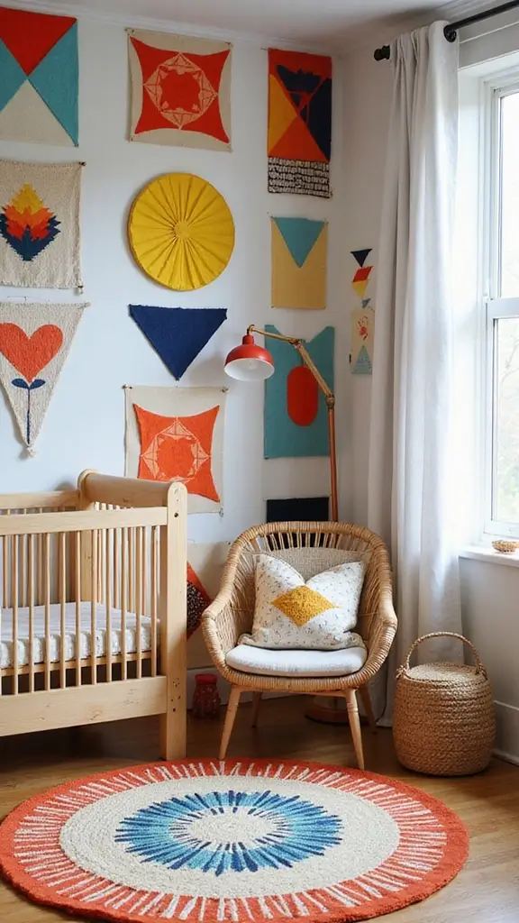25 Cozy and Affordable Baby Room Inspirations for New Moms - 10. Colorful Geometric Patterns