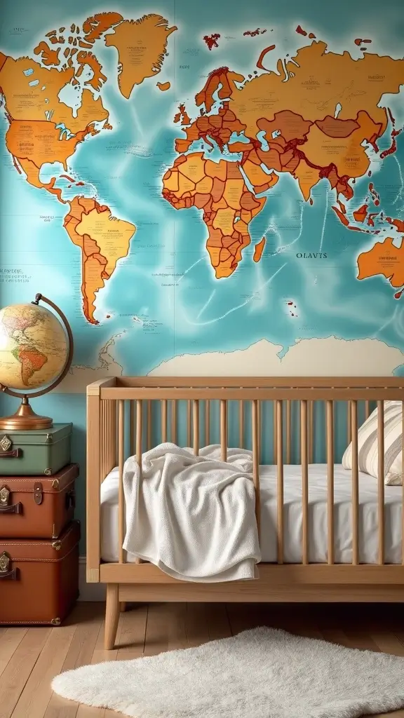 25 Cozy and Affordable Baby Room Inspirations for New Moms - 21. Vintage Travel Adventure