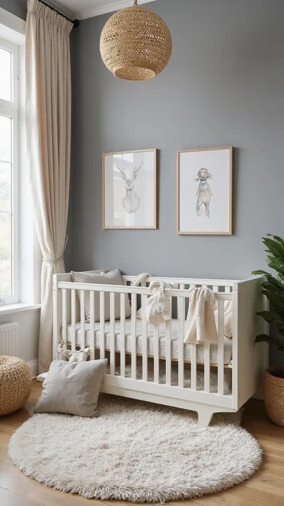25 Cozy and Affordable Baby Room Inspirations for New Moms - 24. Elegant Grey and Gold