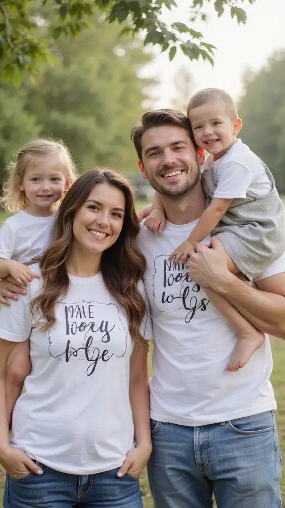25 Cute and Clever Baby Announcement Ideas for Every Parent - 8. Family T-Shirt Reveal