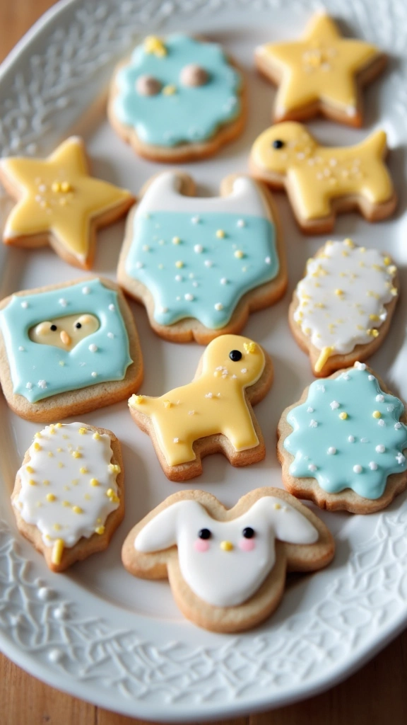 25 Irresistible Baby Shower Food and Drink Recipes That Will Wow Your Guests! - 11. Sugar Cookies Decorated in Baby Themes