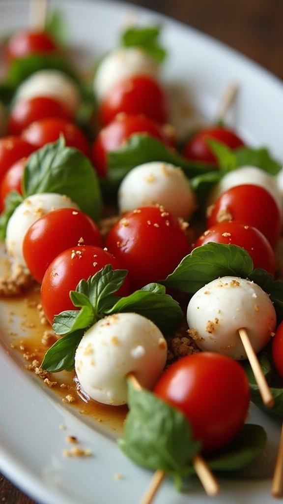 25 Irresistible Baby Shower Food and Drink Recipes That Will Wow Your Guests! - 12. Caprese Skewers