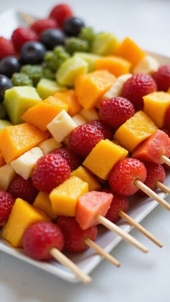25 Irresistible Baby Shower Food and Drink Recipes That Will Wow Your Guests! - 8. Cute Fruit Skewers