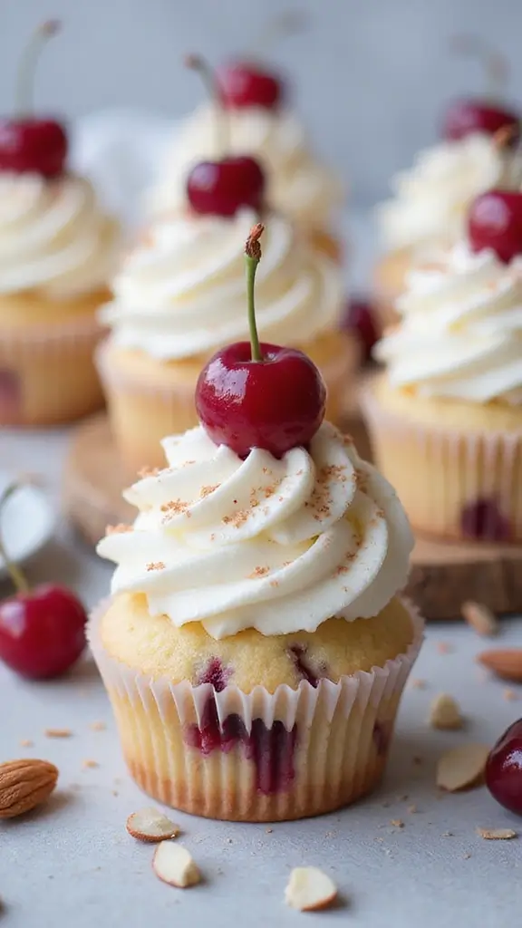 25 Parenting-Approved Gender Reveal Cupcake Ideas Everyone Will Love - 14. Cherry Almond Cupcakes