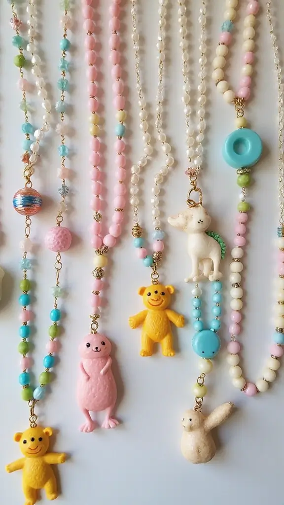 25 Stunning DIY Baby Shower Decorations That Will Leave Guests in Awe! - 20. Baby Shower Theme Necklaces