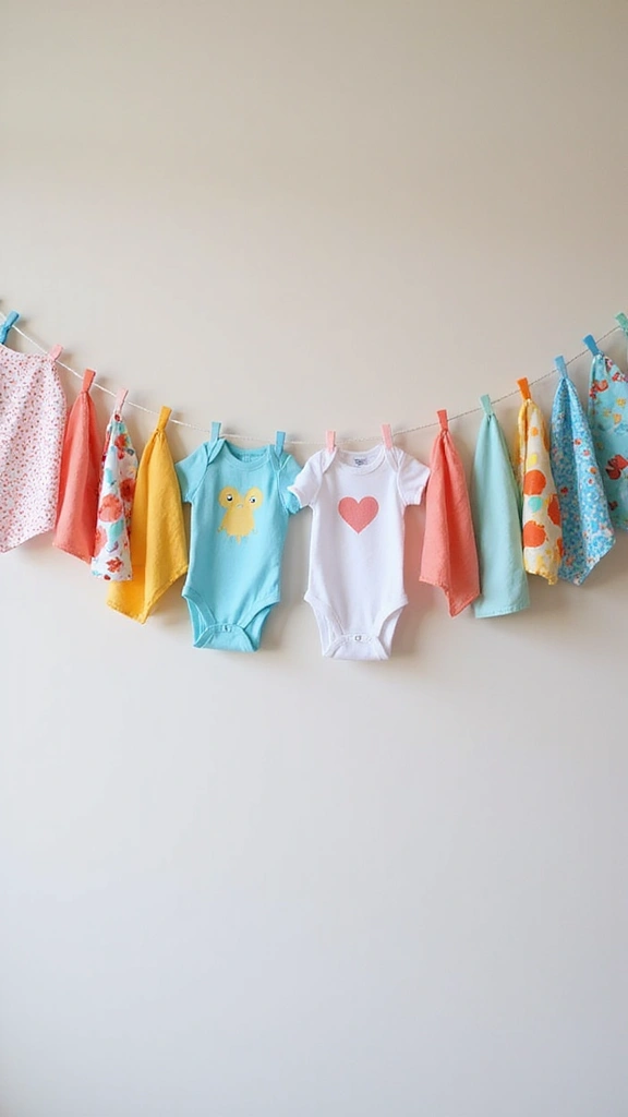 25 Stunning DIY Baby Shower Decorations That Will Leave Guests in Awe! - 4. Adorable Onesie Banner