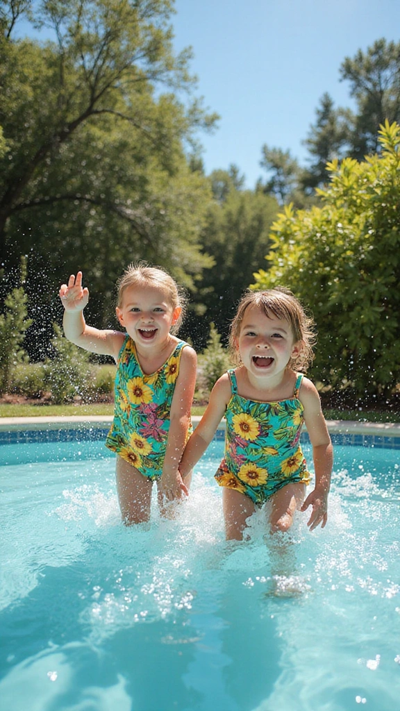 26 Matching Outfit Ideas for Twins You’ll Love - 12. Matching Swimwear
