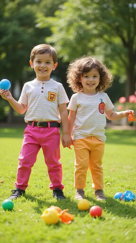 26 Matching Outfit Ideas for Twins You’ll Love - 2. Adorable Coordinated Stripes