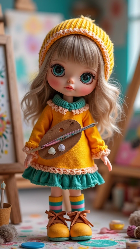 26 Stunning Custom Blythe Dolls That Will Make You Want to Start Collecting NOW! - 11. Artistic Painter Blythe