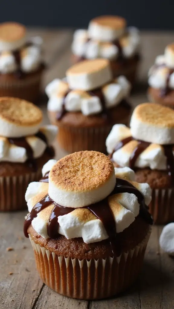27 Gender Reveal Cupcake Ideas That Will Leave Your Guests Speechless! - 13. S'mores Inspired Cupcakes